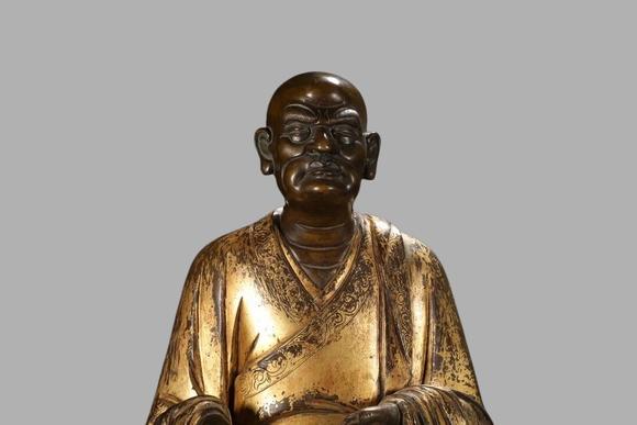 東京蕓術(shù)清 銅胎鎏金羅漢像
