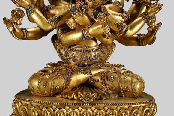 東京蕓術(shù)明 銅胎鎏金密集金剛坐像