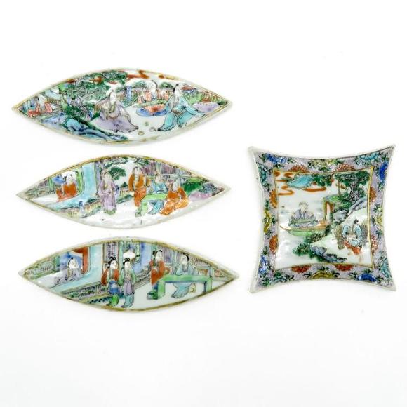 Castle AuctionLot of 4 19th Century China Porcelain Plaques