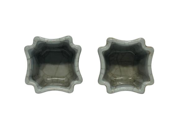 Castle AuctionA Chinese pair of square guan ware cups, Ming Dynasty Pr. or earlier.