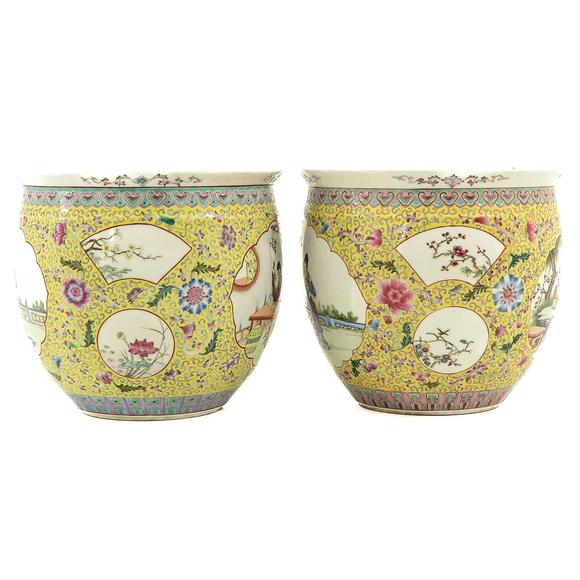Castle AuctionA pair of famille rose fish bowls