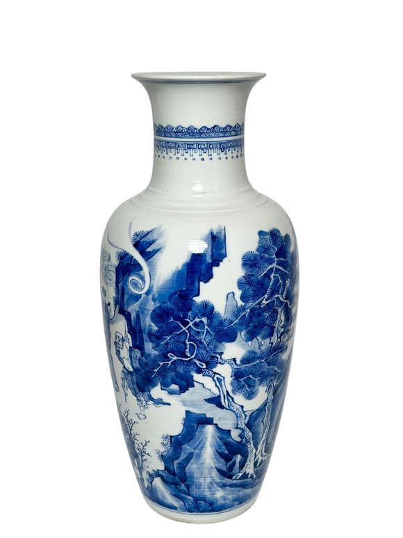Castle AuctionA Chinese blue and white depicting figure vase, Kang Xi Pr. 