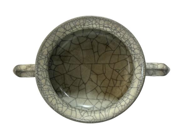 Castle AuctionA Chinese Ge-glazed censor with double-handlers, Ming Dynasty Pr. 