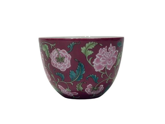 Castle AuctionA Chinese Rouge-red ground Famille Rose cup, YongZheng Pr. 