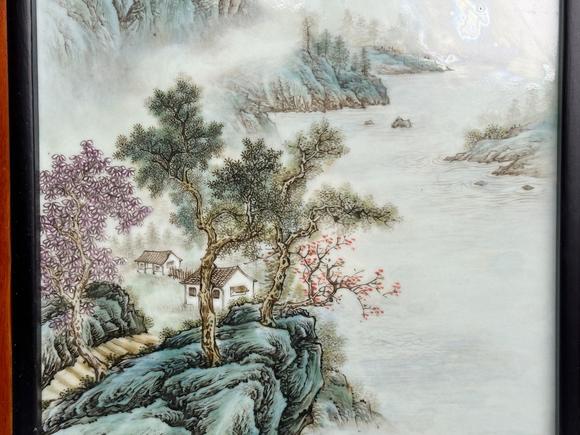 Castle AuctionA large Famille Rose porcelain plaque, 1970's.