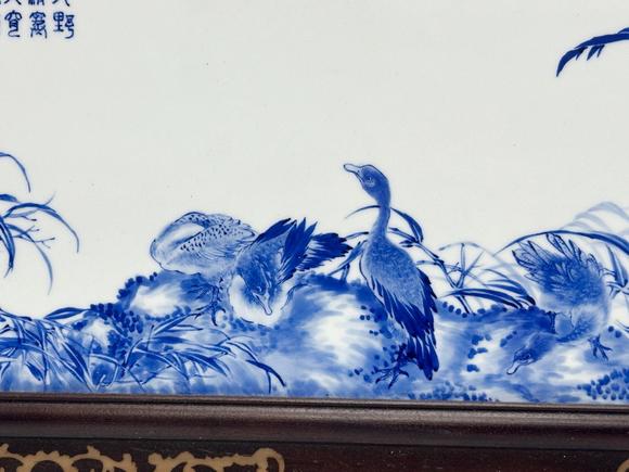 Castle AuctionA Chinese large Blue and white porcelain plaque, Qing Dynasty Pr. 