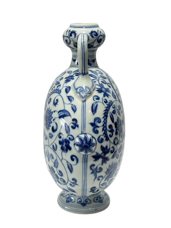 Castle AuctionA Chinese Blue and white moonflask vase,  Ming Dynasty Pr. 
