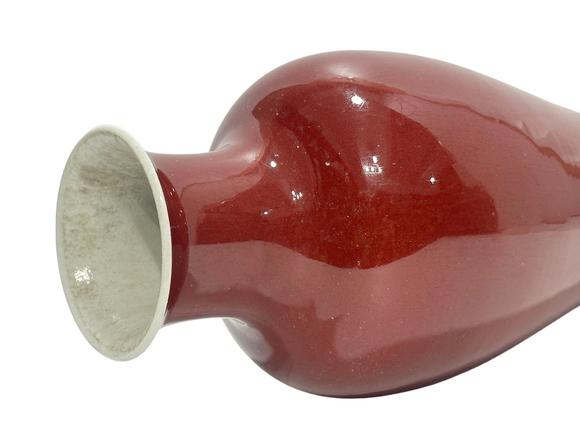 Castle AuctionA Chinese Lang ware red vase, Kang Xi Pr. 