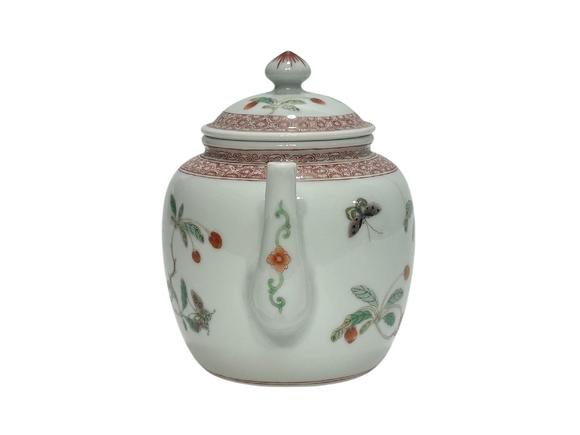 Castle AuctionA Chinese Colorful Butterfly depicted teapot, Kang Xi Pr. 