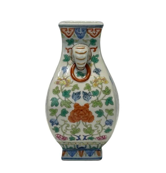 Castle AuctionA Chinese Doucai elephant-eared vase, Qing Dynasty Pr. 