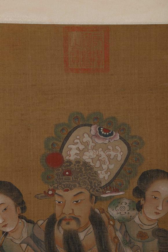 弘楊株式會(huì)社唐寅絹本天官賜福圖畫