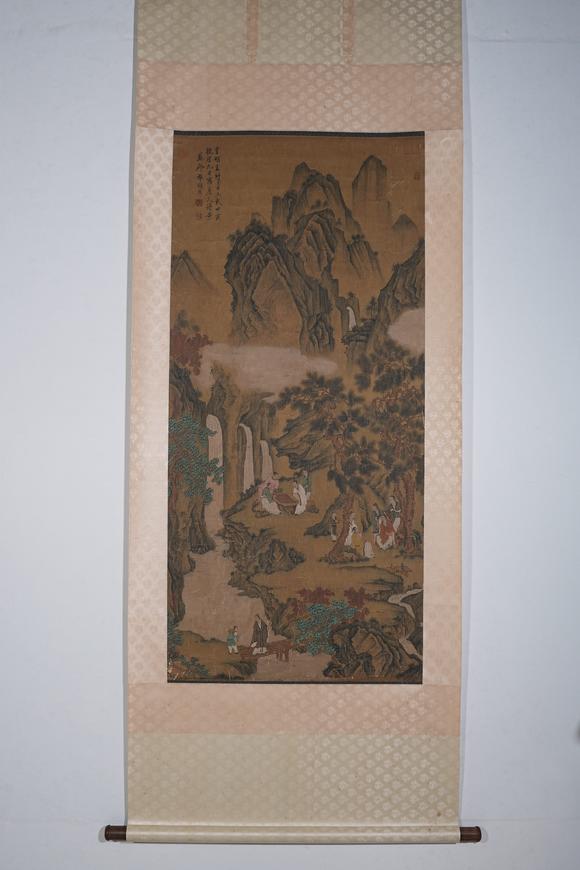 弘楊株式會(huì)社謝時(shí)臣絹本松下高仕圖畫