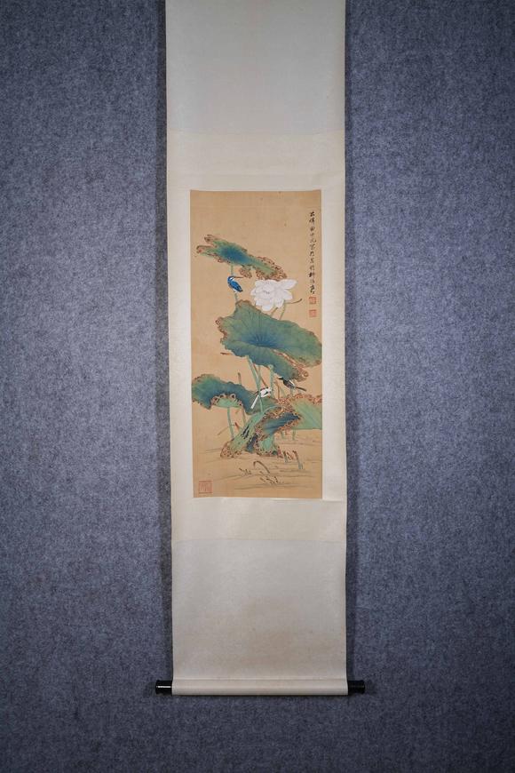 弘楊株式會(huì)社田世光絹本翠鳥圖畫
