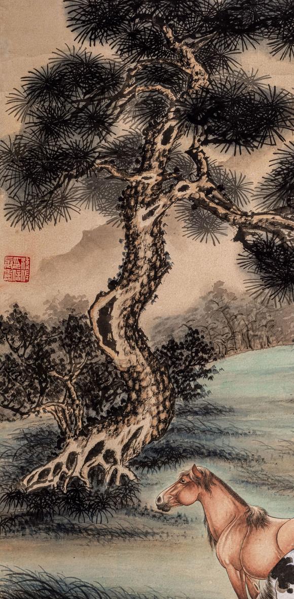 金澤美術(shù)溥佐 松下雙駿圖