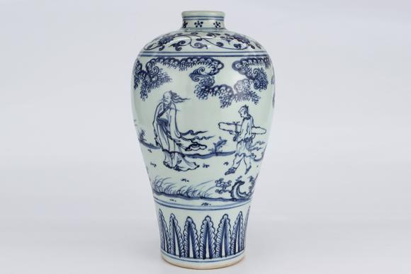 金澤美術(shù)明永樂 青花人物故事梅瓶