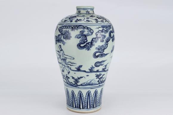金澤美術(shù)明永樂 青花人物故事梅瓶