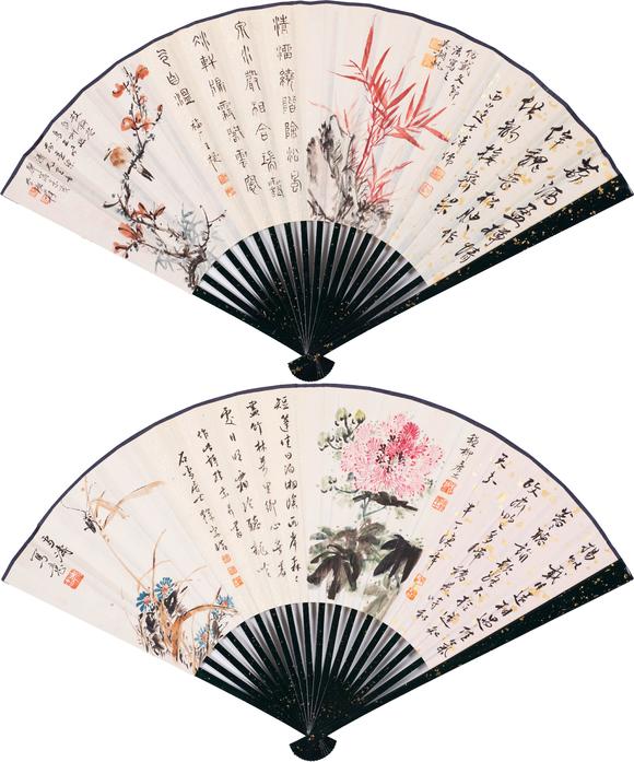 上海雅藏張大千、吳湖帆、王福廠、溥儒、謝稚柳等 格景書畫