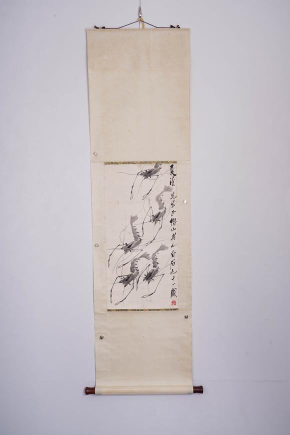 Cascade'sQi Baishi swims shrimp map | 齊白石 遊蝦圖