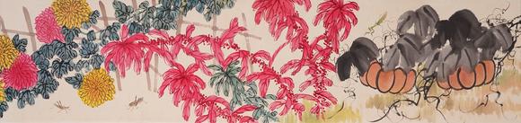 Cascade'sQibaishi flowers and grasses handkerchief | 齊白石 花卉草蟲手絹