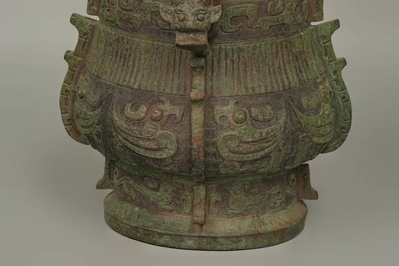 京都祇園會(huì)拍賣商 青銅鳳紋提梁卣 六字銘文日本桐箱附