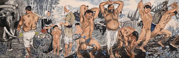 Eden Fine Antiques Galleries LLC1942 XU BEIHONG RURAL LABORERS PAINTING