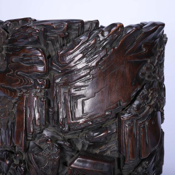 Eden Fine Antiques Galleries LLCA CHINESE HUANGHUALI WOOD BRUSH POT