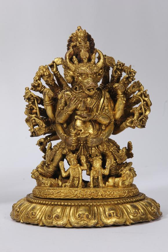 Eden Fine Antiques Galleries LLCA CHINESE GILT BRONZE LOTUS SHRINE