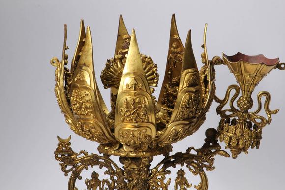 Eden Fine Antiques Galleries LLCA CHINESE GILT BRONZE LOTUS SHRINE