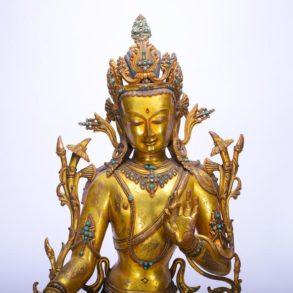 Eden Fine Antiques Galleries LLCA CHINESE GILT BRONZE TARA SCULPTURE