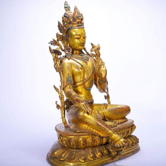 Eden Fine Antiques Galleries LLCA CHINESE GILT BRONZE TARA SCULPTURE
