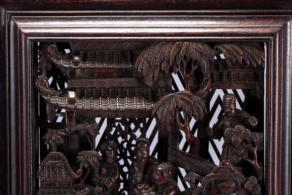 Eden Fine Antiques Galleries LLCA CHINESE ZITAN WOOD TABLE SCREEN