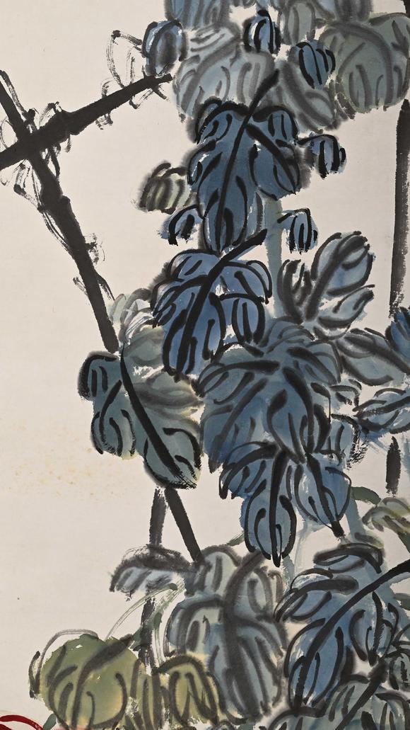 Eden Fine Antiques Galleries LLC1950 QI BAISHI CHRYSANTHEMUMS PAINTING
