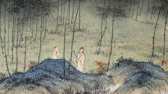 Eden Fine Antiques Galleries LLC1945 WU HUFAN THE VIRTUES OF THE GENTLEMAN AMIDST THE MIST PAINTING