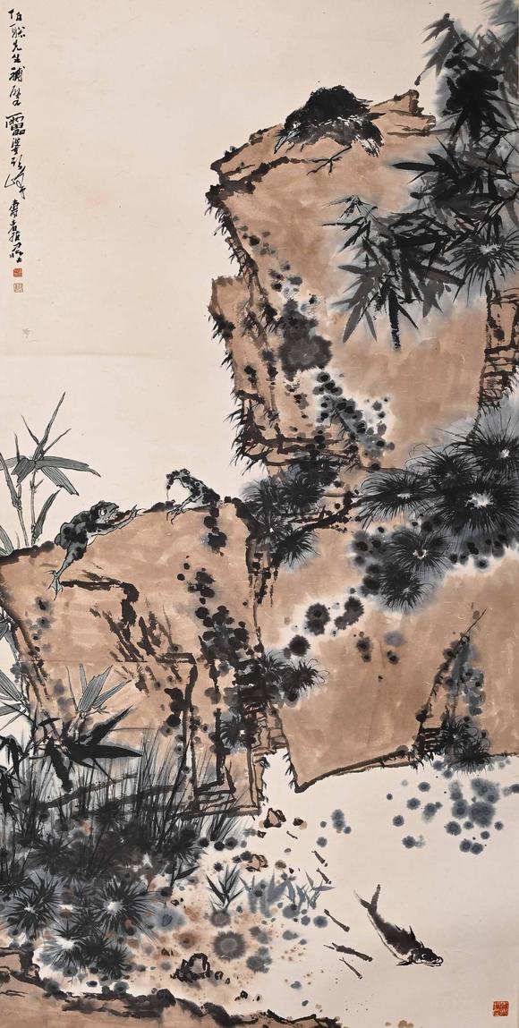 Eden Fine Antiques Galleries LLCPAN TIANSHOU BIRDS, FISH, AND ROCKS PAINTING