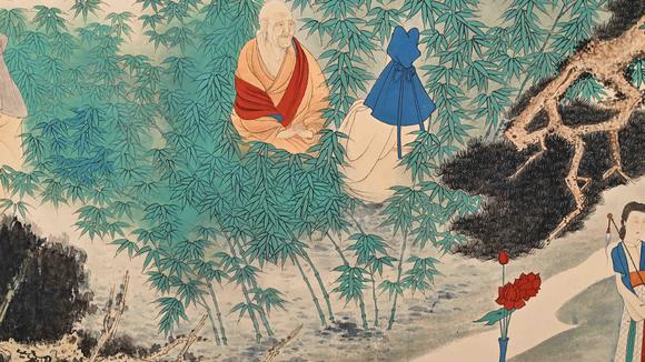 Eden Fine Antiques Galleries LLC1944 ZHANG DAQIAN ELEGANT GATHERING PAINTING