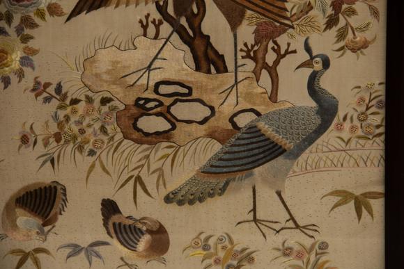 Eden Fine Antiques Galleries LLCA SET OF CHINESE BIRD AND FLOWER EMBROIDERY PANELS