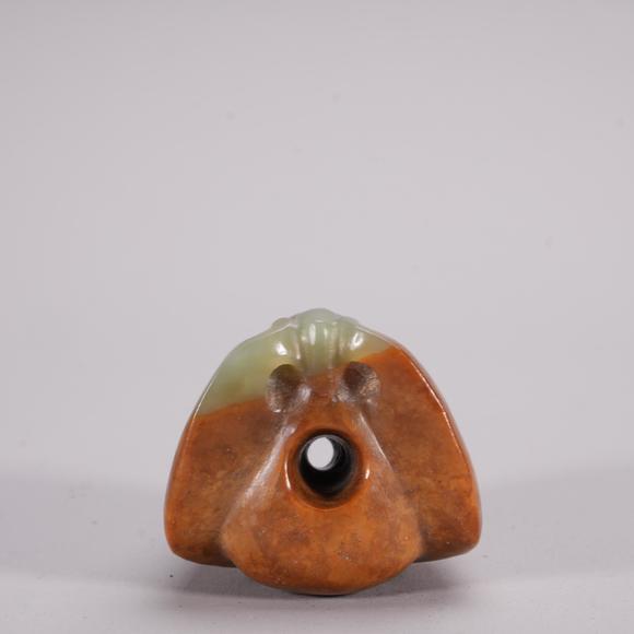 Eden Fine Antiques Galleries LLCA CHINESE ARCHAIC JADE BEAST MASK BEAD