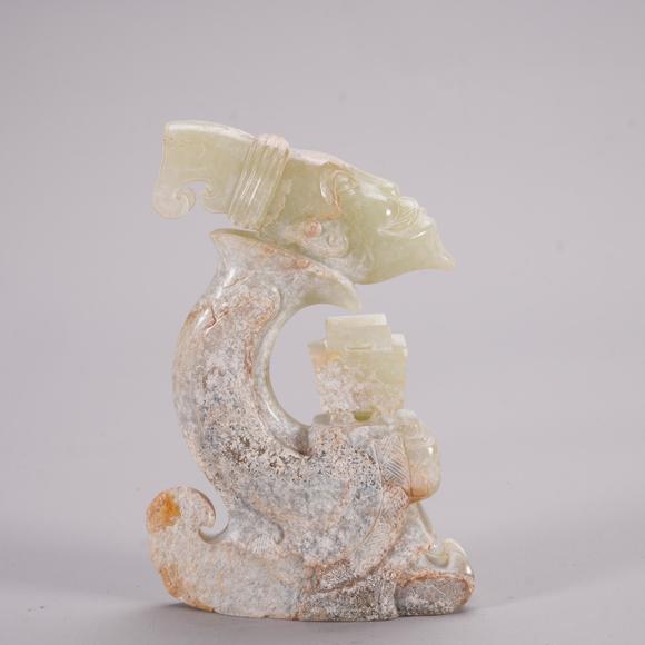 Eden Fine Antiques Galleries LLCA CHINESE ARCHAIC CARVED JADE FIGURE