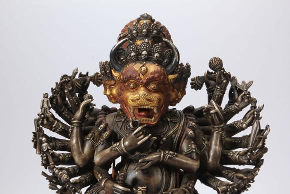 Eden Fine Antiques Galleries LLCA CHINESE PARCEL GILT SILVER WRATHFUL BUDDHA
