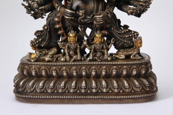 Eden Fine Antiques Galleries LLCA CHINESE PARCEL GILT SILVER WRATHFUL BUDDHA