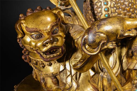 Eden Fine Antiques Galleries LLCA CHINESE GILT BRONZE VAISHRAVANA STATUE