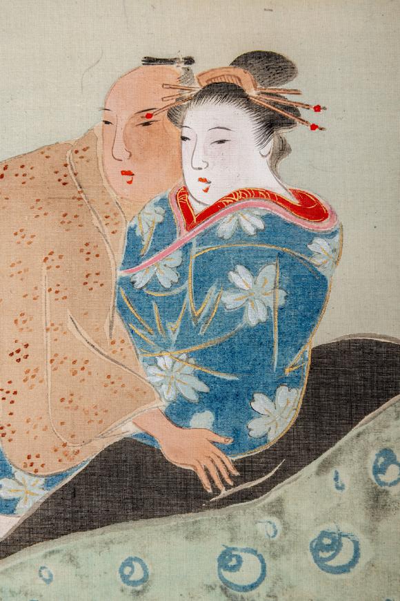 大阪美術(shù)商會江戶時代 勝川春章 春情圖十五開