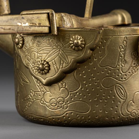 大阪美術(shù)商會(huì)明 銅鎏金水注澆鬥1對(duì)