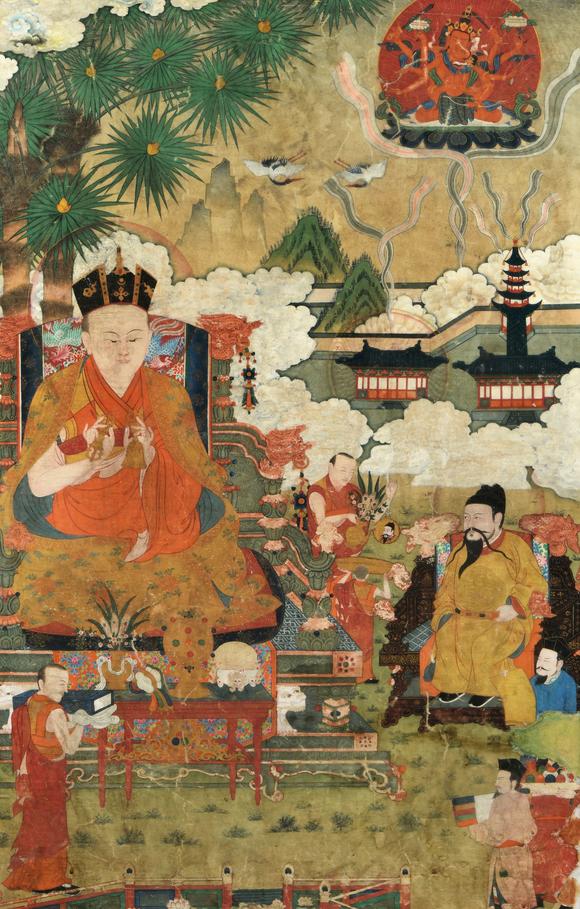 華藝國際17世紀(jì)  五世噶瑪巴得銀協(xié)巴唐卡