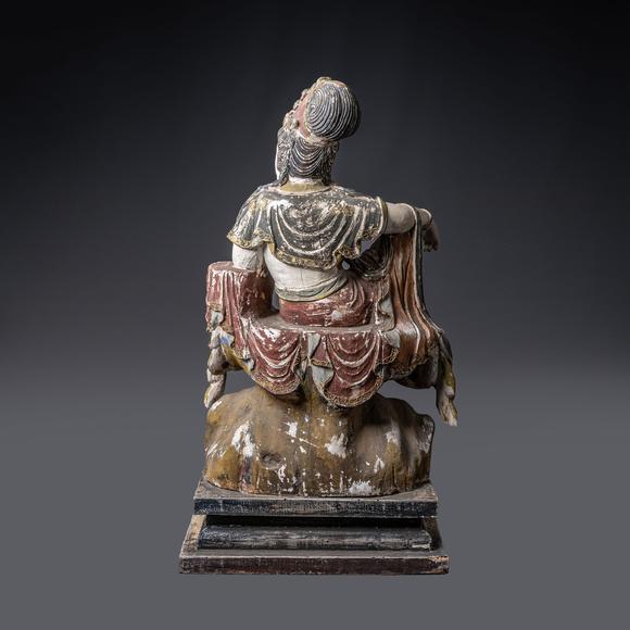 大阪美術(shù)商會明 木胎彩漆自在觀音
