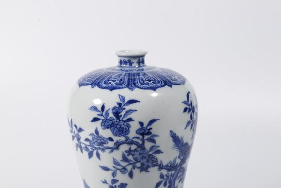 千葉大和青花花鳥(niǎo)紋梅瓶（一對(duì)）