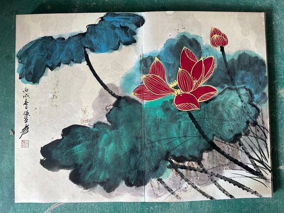 東京國(guó)際拍賣(mài)張大千 潑彩荷花十開(kāi)