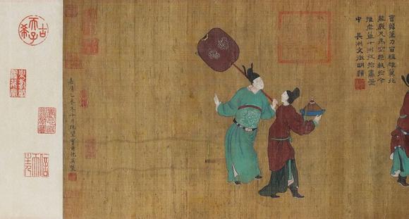 日本松町古美仇英 五王醉歸圖卷