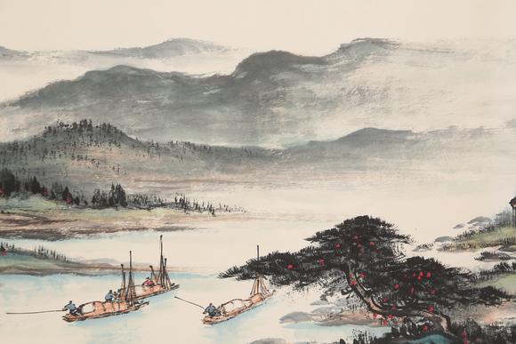千美會(huì)黎雄才紙本山水圖畫(huà)