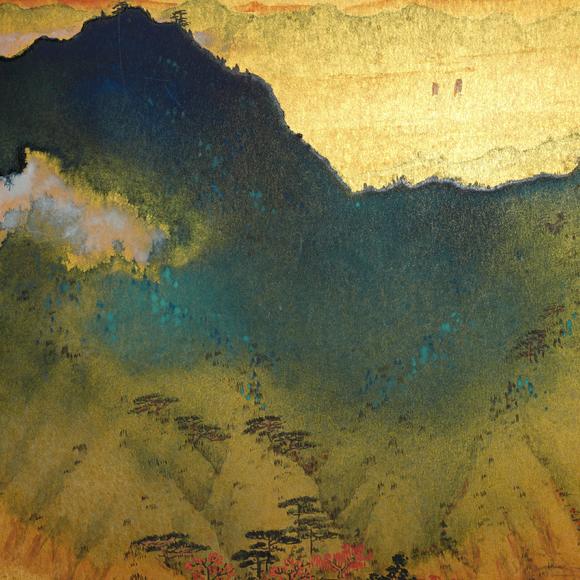千美會(huì)宋文治 金箋潑彩《溪山歸棹圖》